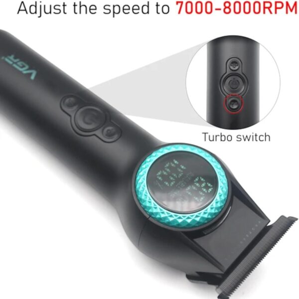V-990 - ماكينة حلاقة كهربائية للرجال بدون سلك - قابلة للشحن مع رؤوس متعددة - Image 6