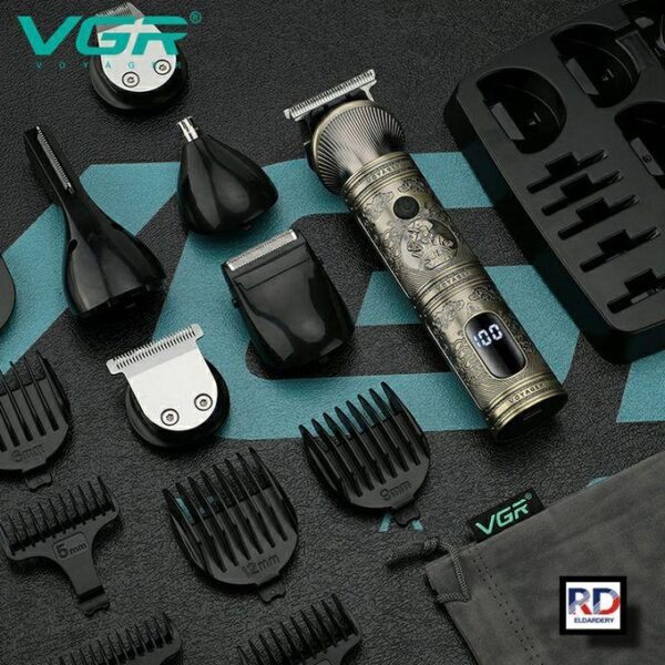 V-106 ماكينة حلاقة كهربائية احترافية قابلة للشحن للرجال - متعددة الرؤوس لتنعيم وتشذيب اللحية - Image 3