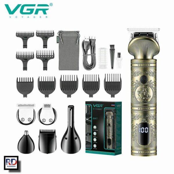 V-106 ماكينة حلاقة كهربائية احترافية قابلة للشحن للرجال - متعددة الرؤوس لتنعيم وتشذيب اللحية
