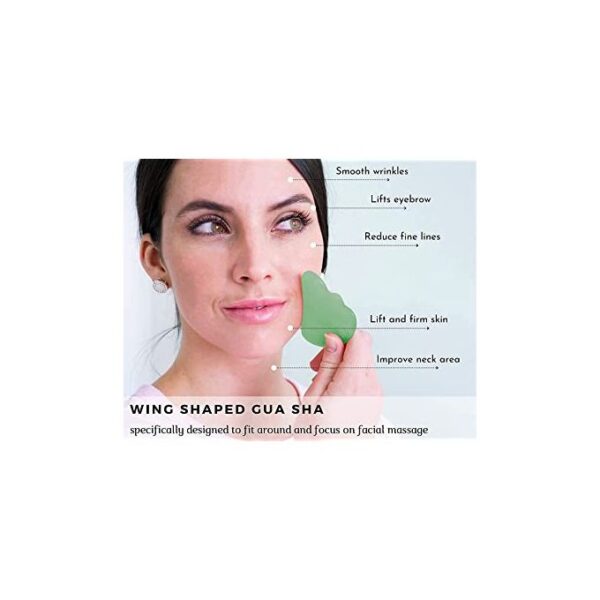 أداة جاد رولر الأصلي وجوا شا jade roller gua sha set - Image 4