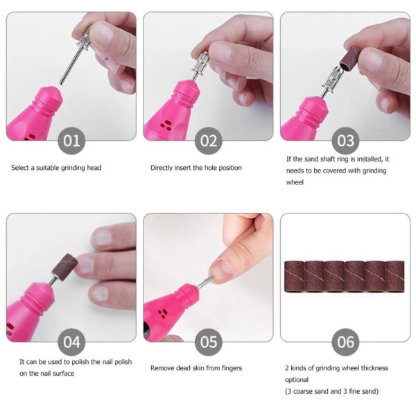 أدوات العناية بالأظافر Professional Portable Electric Nail Kit - Image 5