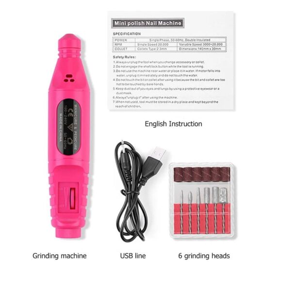 أدوات العناية بالأظافر Professional Portable Electric Nail Kit - Image 7