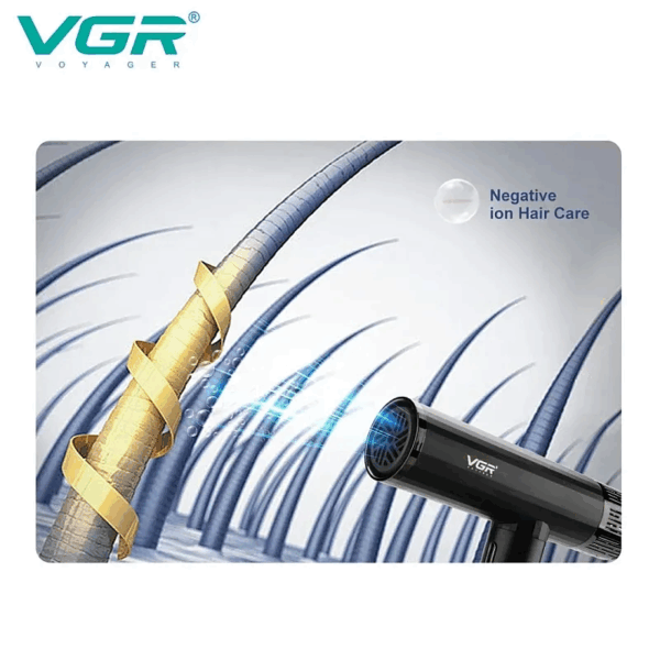 استشوار VGR 427 - مجفف شعر سريع بقوة 2000 وات مع فوهات متعددة - Image 4