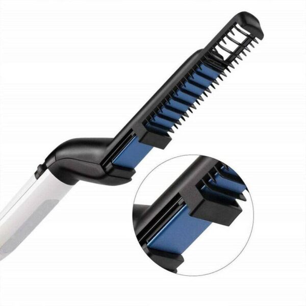 المشط الحراري للرجال لتصفيف الشعر واللحية - Enzo Beard & Hair Straightener (Black) - Image 4