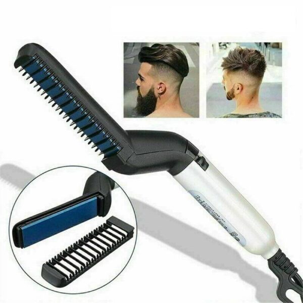 المشط الحراري للرجال لتصفيف الشعر واللحية - Enzo Beard & Hair Straightener (Black) - Image 3
