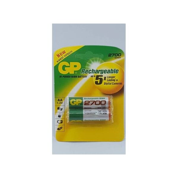 بطاريات قابلة للشحن aa GP Battaries 2700mah 2 pcs - Image 2