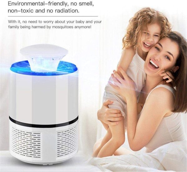 جهاز قاتل الناموس الكهربائي بمصباح يو إس بي للأشعة فوق البنفسجية - أبيض Mosquito Killer Light - Image 4