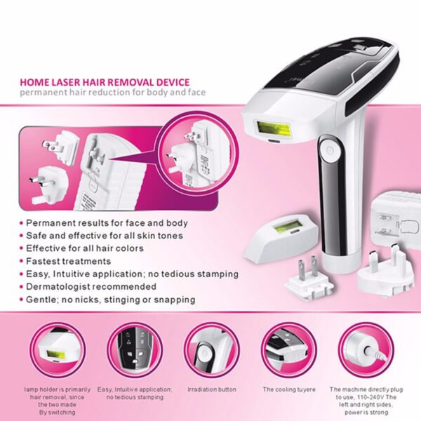 Kemei KM-6812 Hair Removal Laser Epilator جهاز ليزر لازالة الشعر الدائم بالليزر الفوتون النبضي- 20000 ألف نبضة - Image 7
