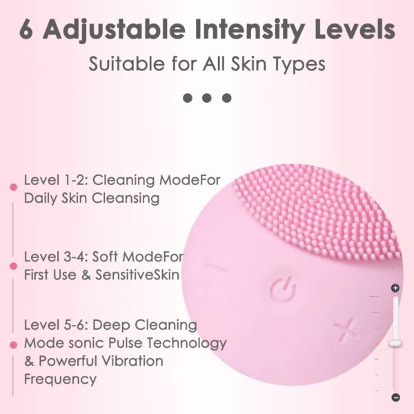 فرشاة تنظيف الوجه 2 في 1Silicone Ultrasonic Facial Cleanser Brush - Image 4