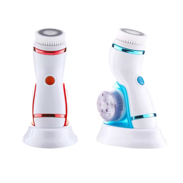 فرشاة تنظيف الوجه الكهربائية والمساج 4 في1 Facial Cleaning Brush - Image 3