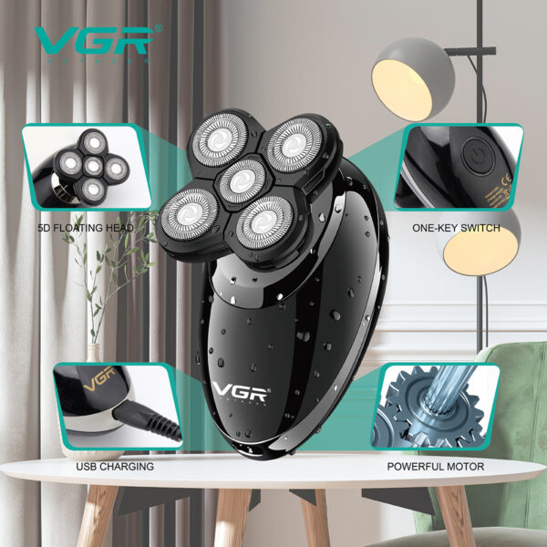ماكينة تنعيم الذقن والحلاقة للشعر والذقن VGR-302 - Image 6