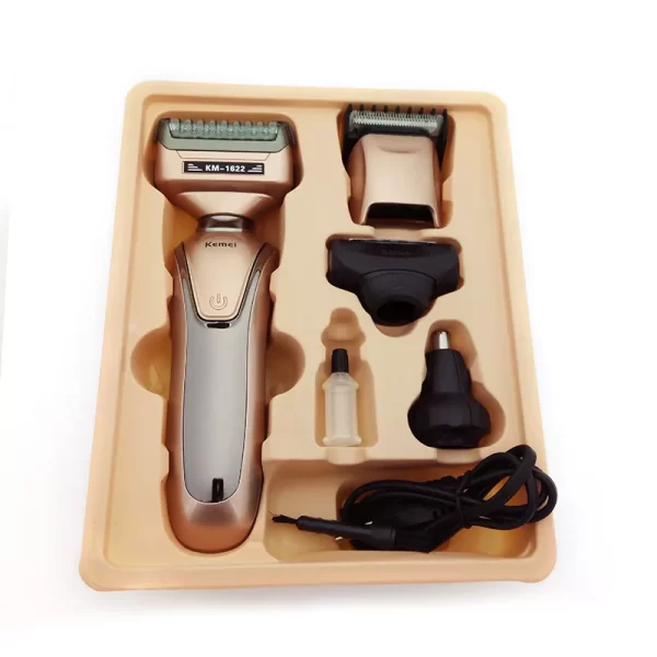 ماكينة حلاقة كيمي 1622 - Kemei KM-1622 4 In 1 Hair Clipper Shaver Rose Gold - Image 3