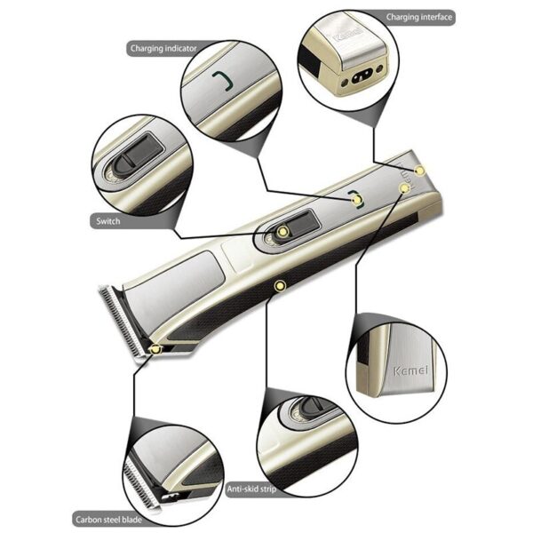 ماكينة حلاقة كيمي 5017 لحلاقة الشعر والذقن بدون ضجيج للصغار والكبار kemei km-5017 Electric Shaver - Image 4