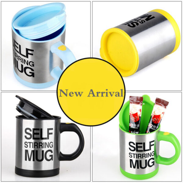 مج دوار تقليب ذاتي الإلكتروني Stainless Steel Electric Self Stirring Mug - Image 2