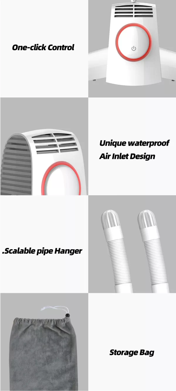 مجفف الملابس الكهربائي 2 في 1 Smart Frog Electric Hanger Rack - Image 10