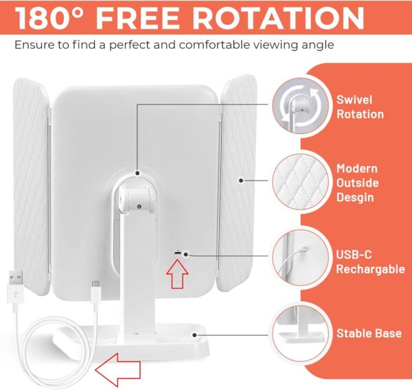 مرايا مضيئة للمكياج  -  تاتش وقابلة للطئ - XR-3300 - Image 17