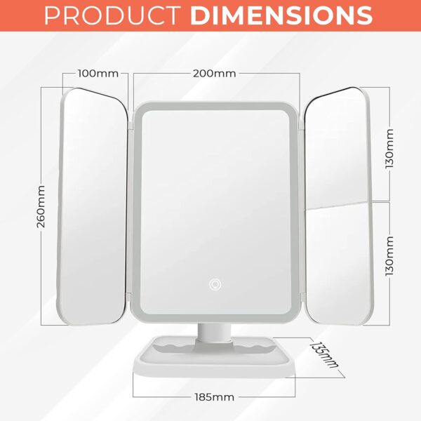 مرايا مضيئة للمكياج  -  تاتش وقابلة للطئ - XR-3300 - Image 18