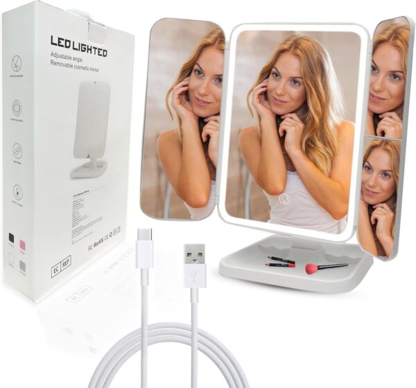 مرايا مضيئة للمكياج  -  تاتش وقابلة للطئ - XR-3300