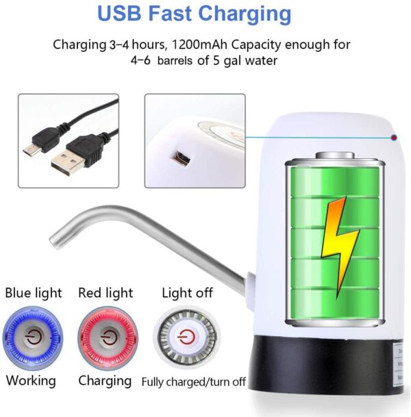 مضخة زجاجات بالبطارية USB electronic water pump - Image 2