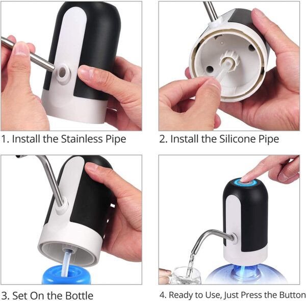 مضخة زجاجات بالبطارية USB electronic water pump - Image 6