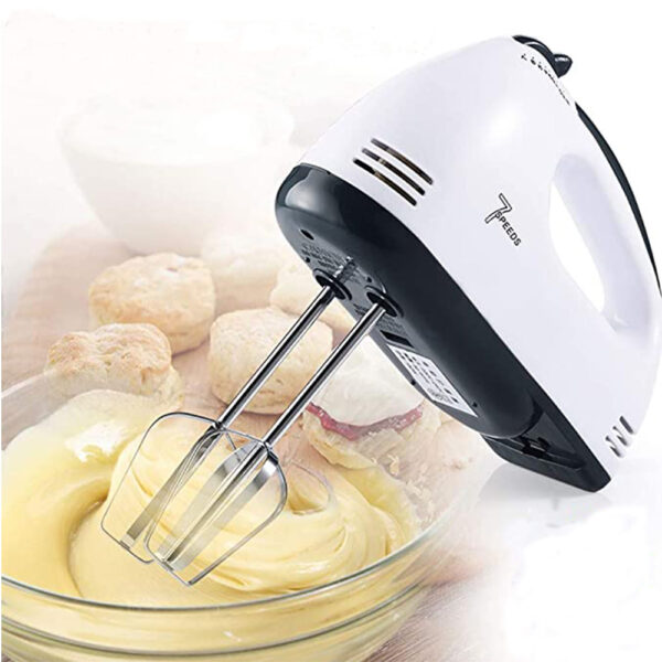مضرب يدوي كهربائي 7 سرعات تربو 4 مضرب من الإستانلس ستيل Portable Hand Mixer Machine - Image 3