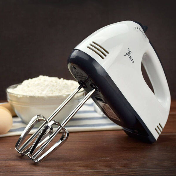 مضرب يدوي كهربائي 7 سرعات تربو 4 مضرب من الإستانلس ستيل Portable Hand Mixer Machine - Image 5