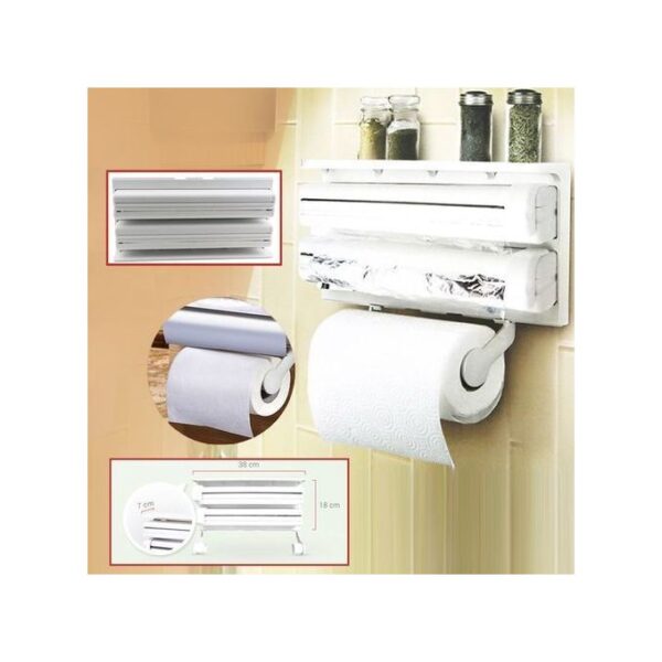 منظم المطبخ الثلاثي لأوراق المناديل Tissue Holder - Image 3